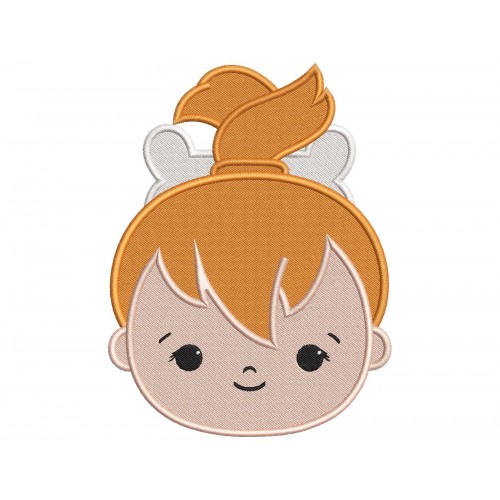 Pebbles Flintstone Head Embroidery Design Embr