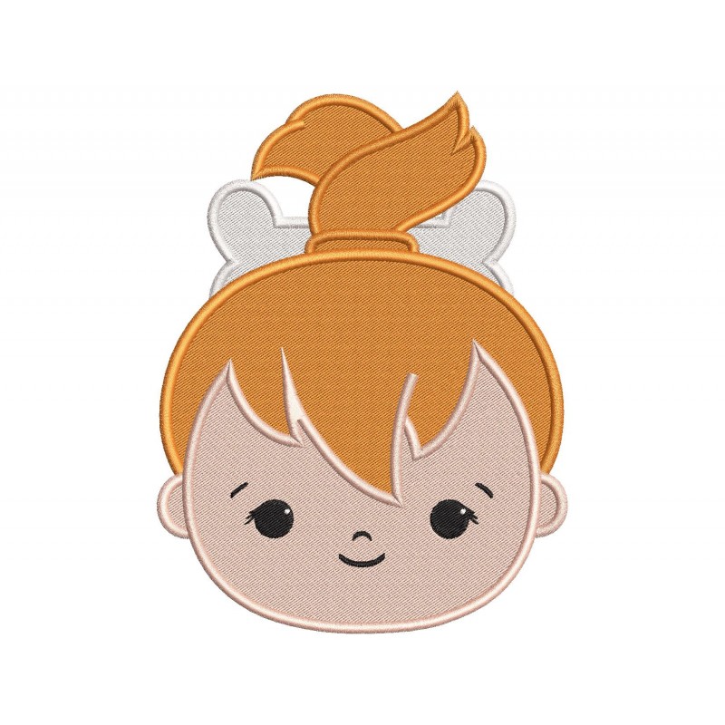Pebbles Flintstone Head Embroidery Design Embr