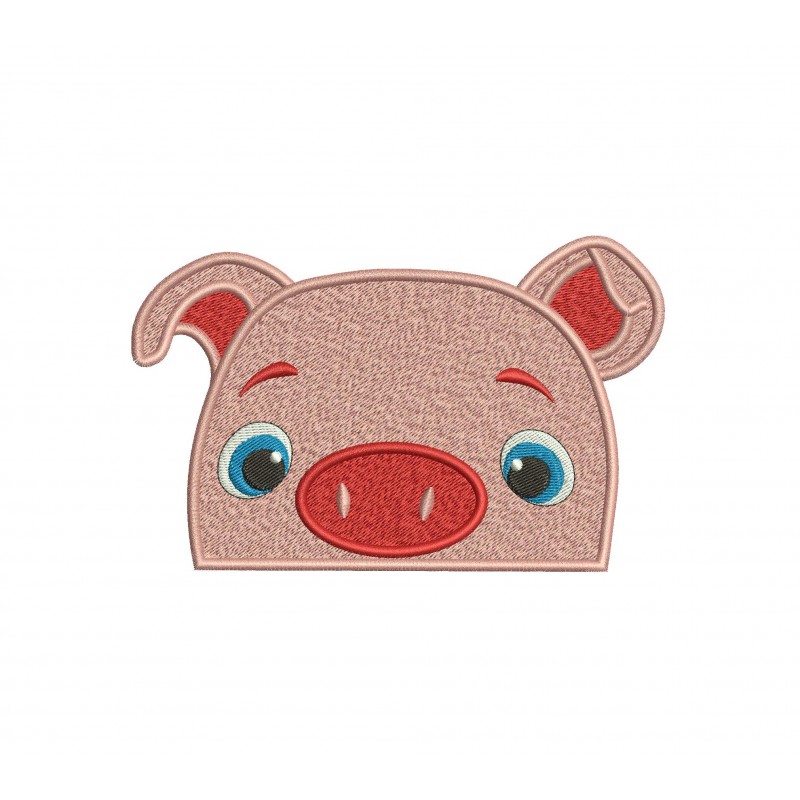 Pepe Pig CoComelon Peeker Head Embroidery Design