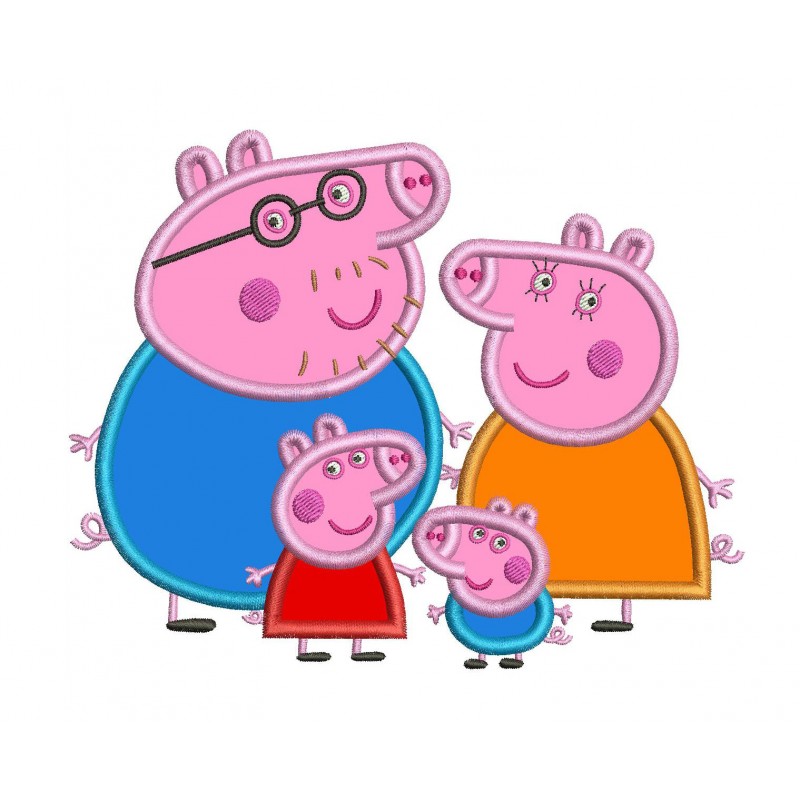 Peppa Pig Family Applique Design