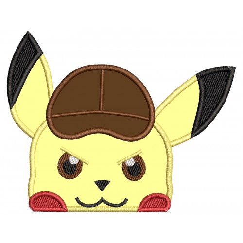 Pikachu Peeker Applique Design Embr