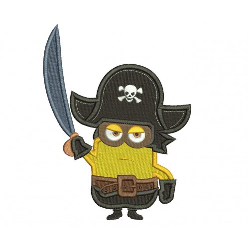 Pirate Minion Filled Embroidery Design