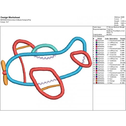 Plane Applique Design