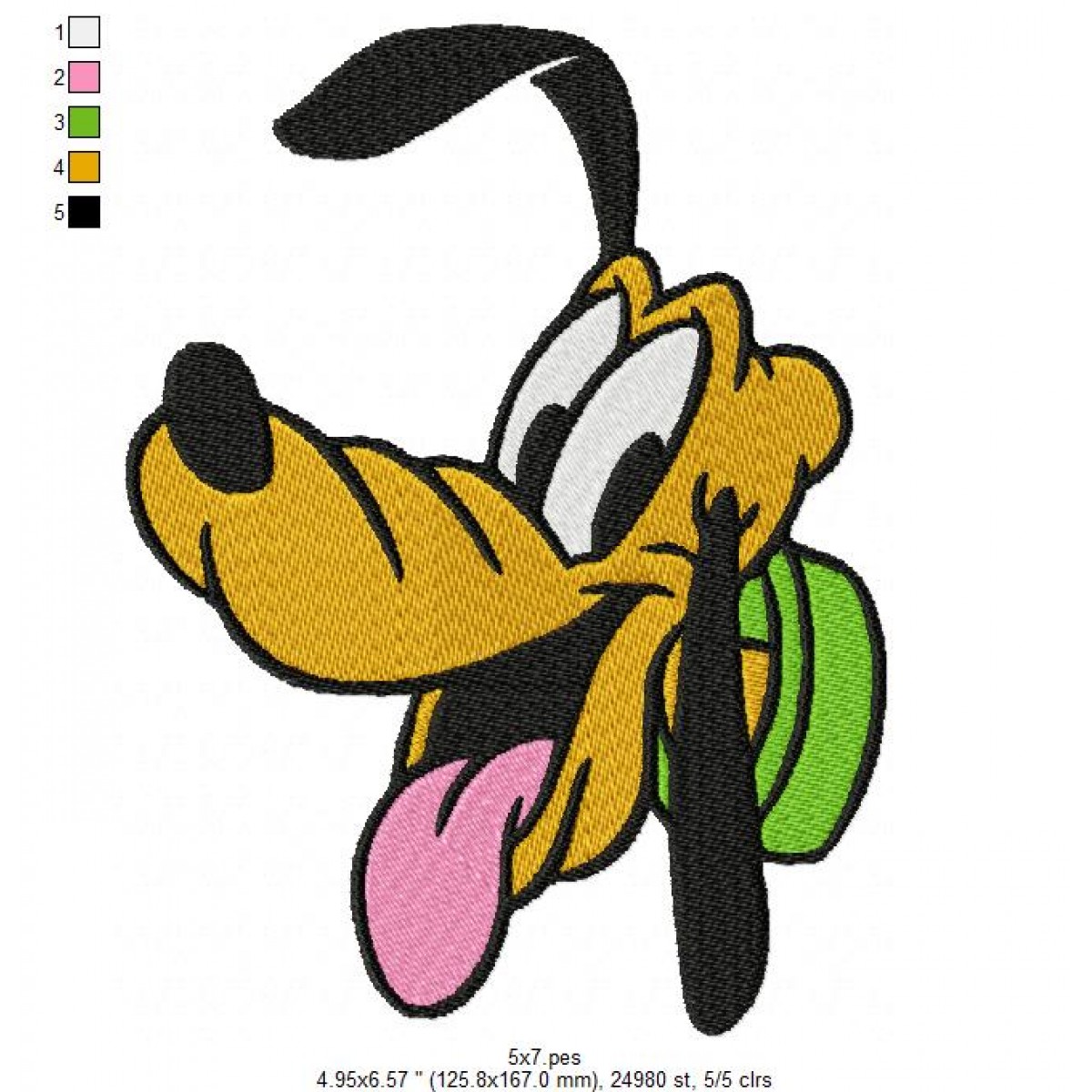 Pluto Howling Machine Embroidery Design