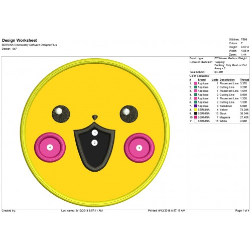 Pokemon Face Applique Design