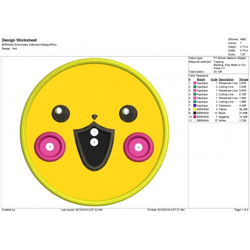 Pokemon Face Applique Design