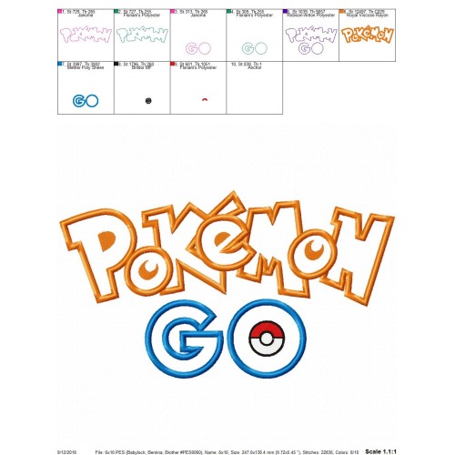 Pokemon Go Logo Applique Design