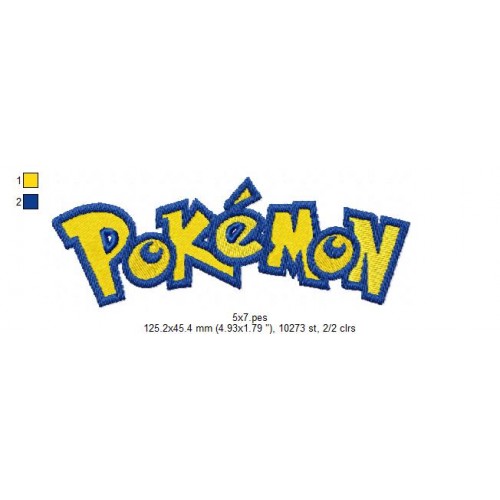 Pokemon Logo Embroidery Design