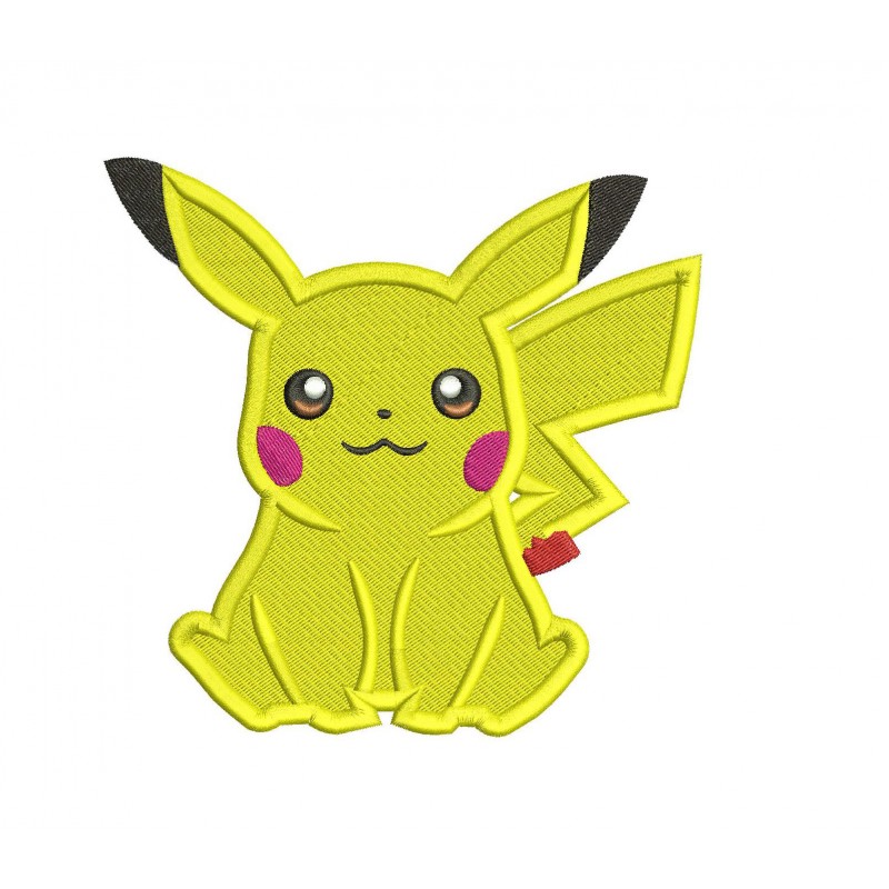 Pokemon Pikachu Filled Embroidery Design