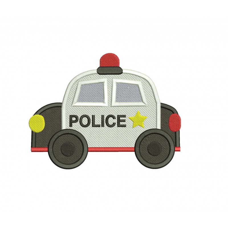 Police Car Fill Stitch Embroidery Design