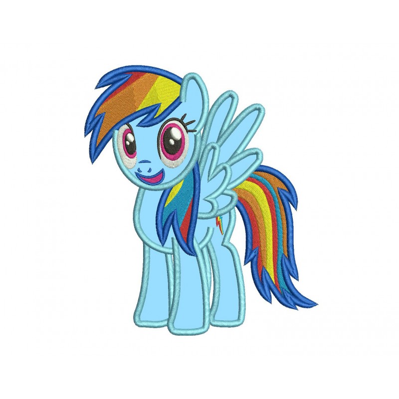Pony Rainbow Applique Design