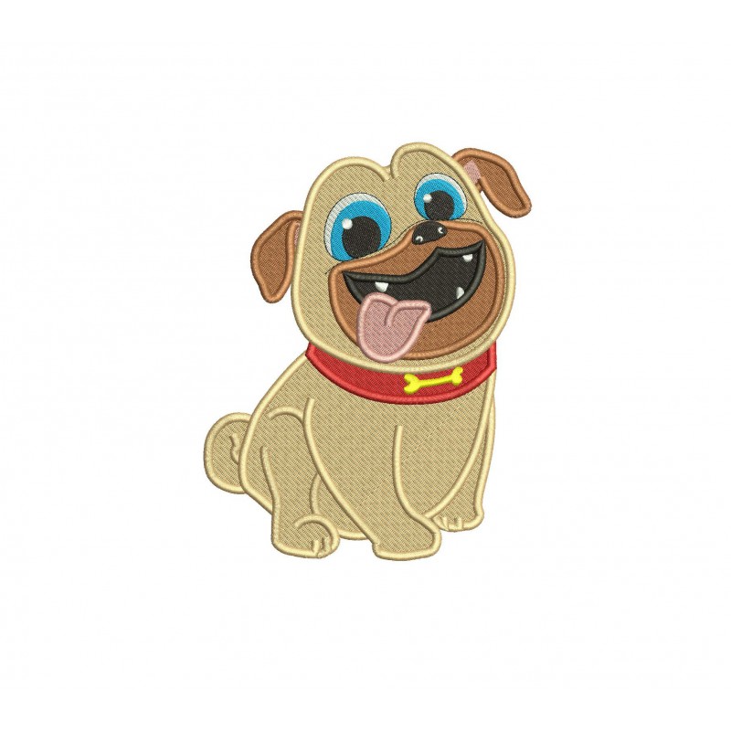 Puppy Pal Rolly Filled Stitch Embroidery Design