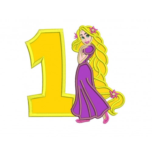 Rapunzel Disney Princess Birthdays Set 1 - 9 Applique Designs