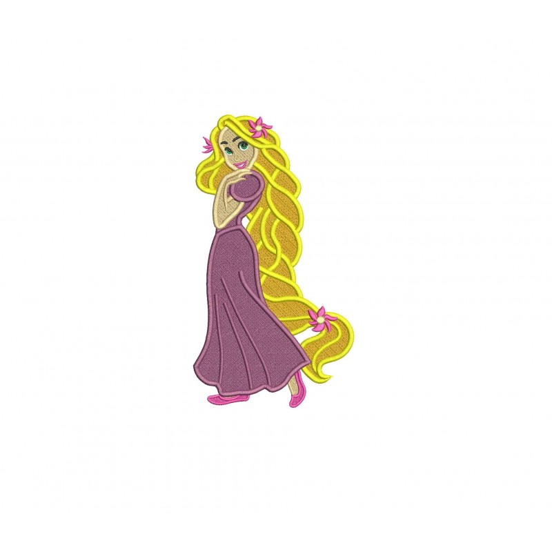Rapunzel Disney Princess Filled Embroidery Design