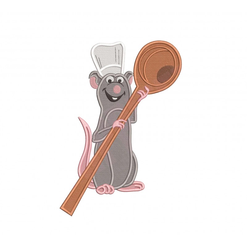 Ratatouille Filled Stitch Embroidery Design