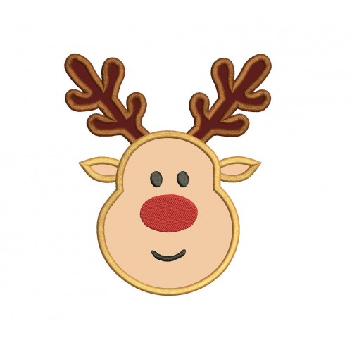 Reindeer Applique Design Rudolph Embroidery Applique Design