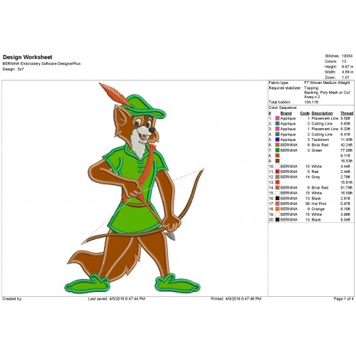 Robin Hood Applique Design