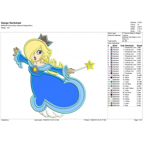 Rosalina Mario Applique Design   Rosalina Mario Applique Design 1270 3 500x500 