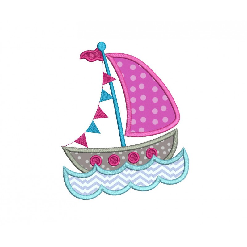 Sailing Boat Applique Design