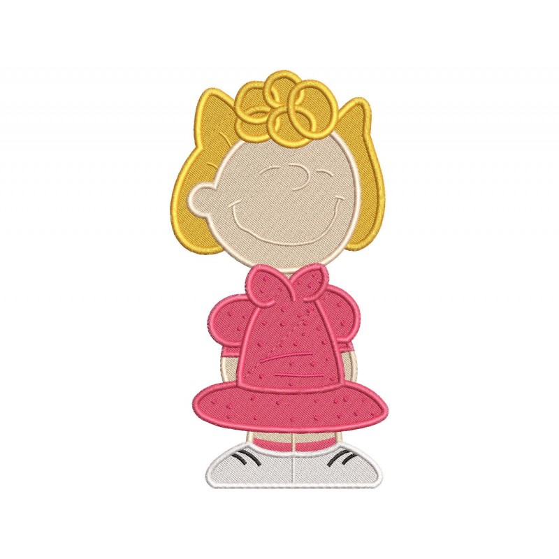 Sally Brown Peanuts Fill Stitch Embroidery Design Embr