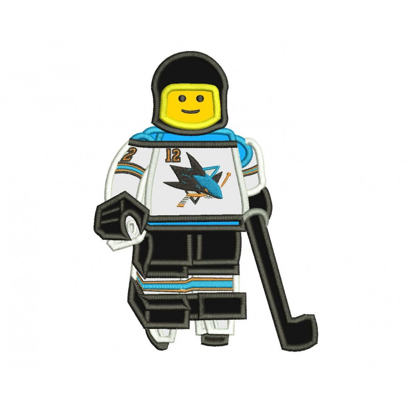 San Jose Sharks Lego Applique Design