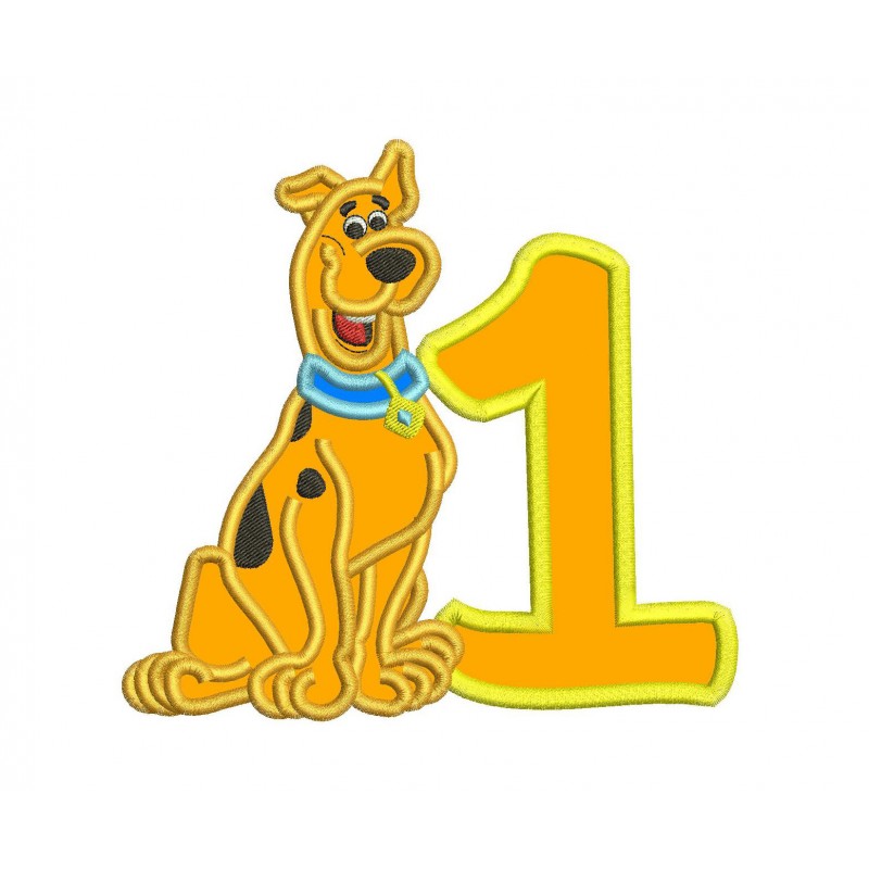 Scooby Doo 1st Birthday Applique Design
