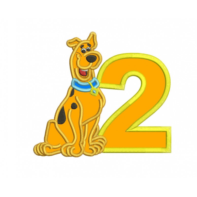 Scooby Doo 2nd Birthday Applique Design