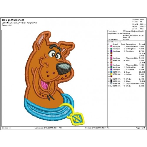 Scooby Doo Applique Design