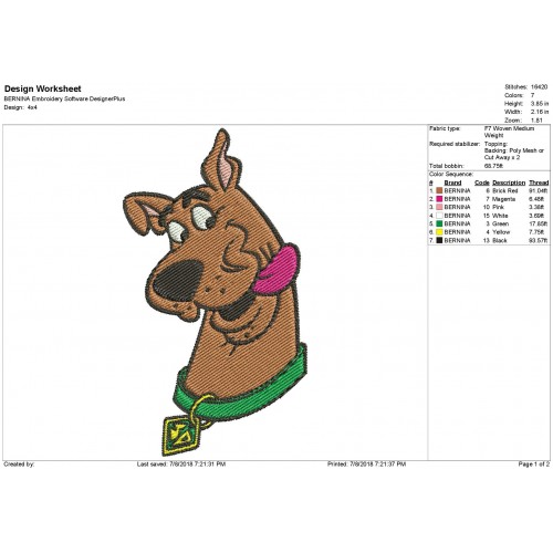 Scooby Doo Embroidery Design