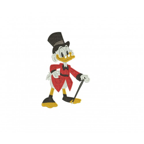 Scrooge McDuck Filled Stitch Embroidery Design