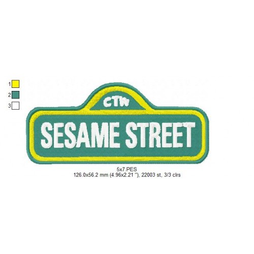 Sesame Street Logo Embroidery Design