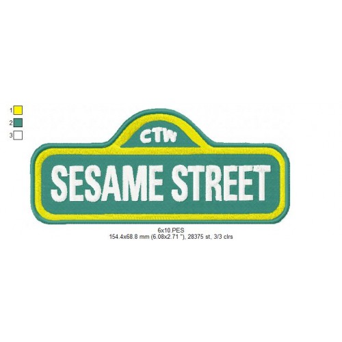 Sesame Street Logo Embroidery Design