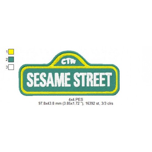 Sesame Street Logo Embroidery Design