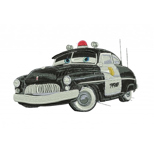 Sheriff Car Disney Cars Embroidery Design