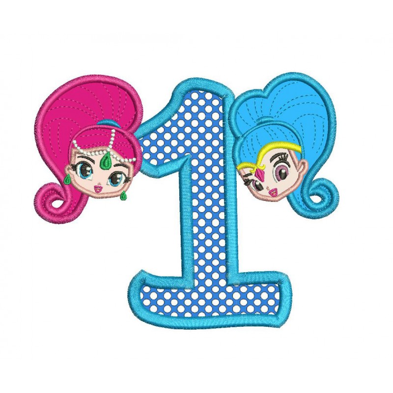 Shimmer and Shine 1st Birthday Applique