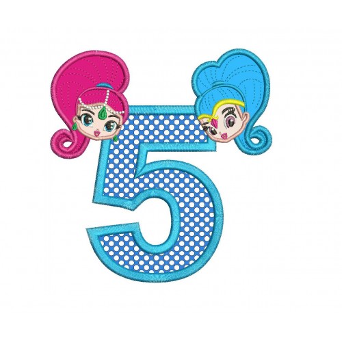 Shimmer and Shine 5th Birthday Applique Design