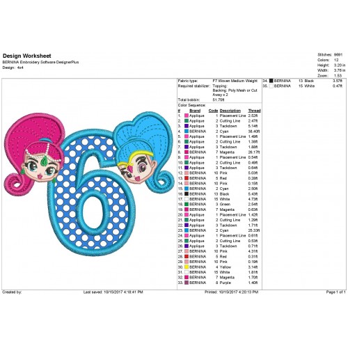 Shimmer and Shine 6th Birthday Applique