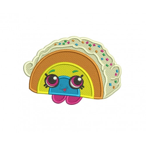 Shopkins Rainbow Bite Filled Embroidery Design