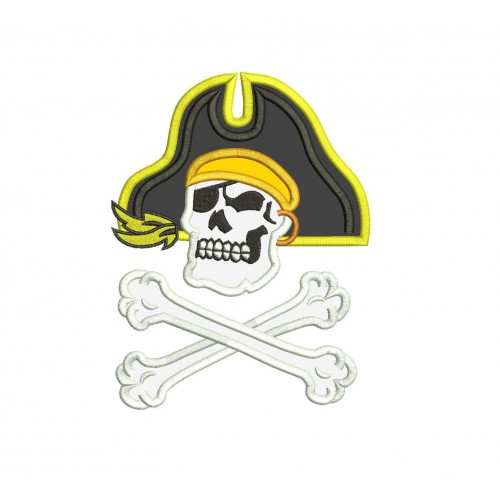 Skull Pirates Applique Design