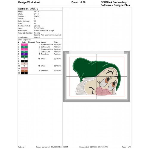Sleepy Seven Dwarfs Peeker Applique Design Embr