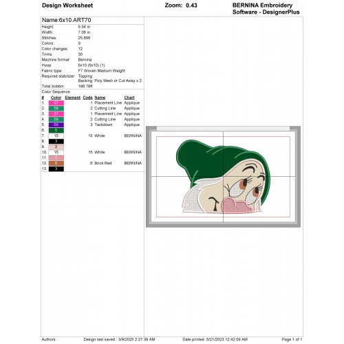 Sleepy Seven Dwarfs Peeker Applique Design Embr