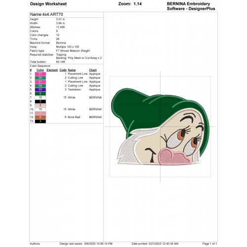 Sleepy Seven Dwarfs Peeker Applique Design Embr