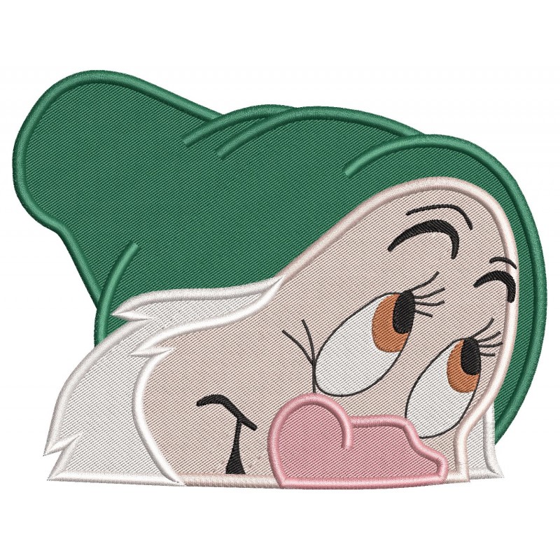 Sleepy Seven Dwarfs Peeker Embroidery Design Embr
