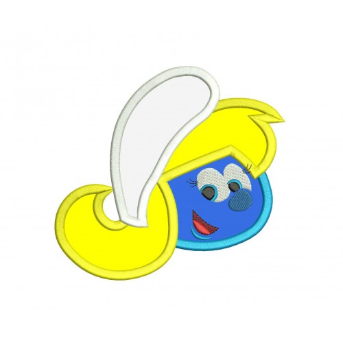 Smurfette Face Applique Design