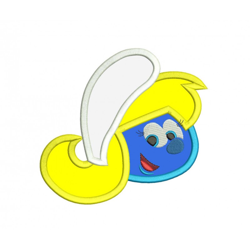 Smurfette Face Applique Design