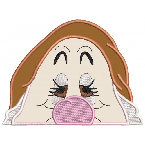 Sneezy Dwarf Peeker Applique Design Embr