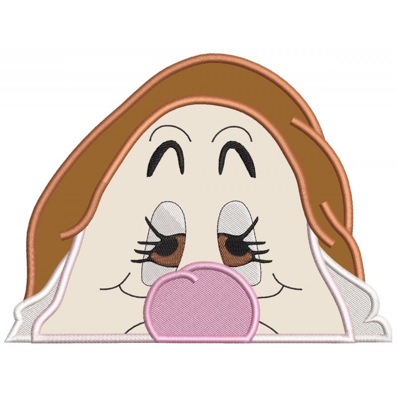 Sneezy Dwarf Peeker Applique Design Embr