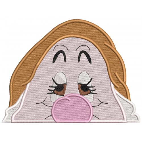 Sneezy Dwarf Peeker Embroidery Design Embr