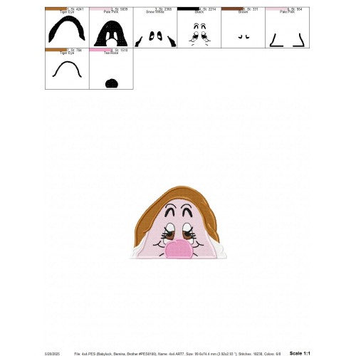 Sneezy Dwarf Peeker Embroidery Design Embr