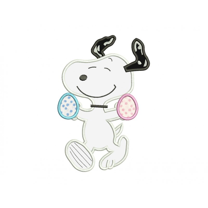 Snoopy Easter Egg Applique Design